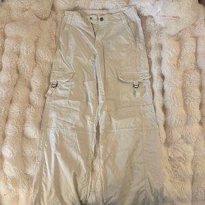 American Eagle Outfitters Cream Cargo Pants